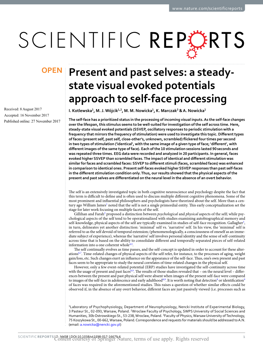 (PDF) Present and past selves: A steady-state visual evoked ...