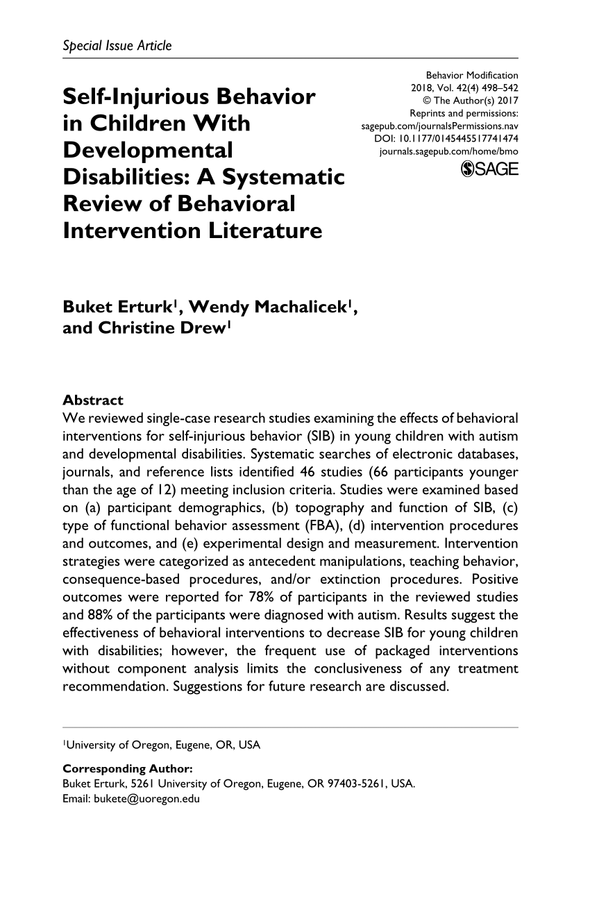 disabilities literature review