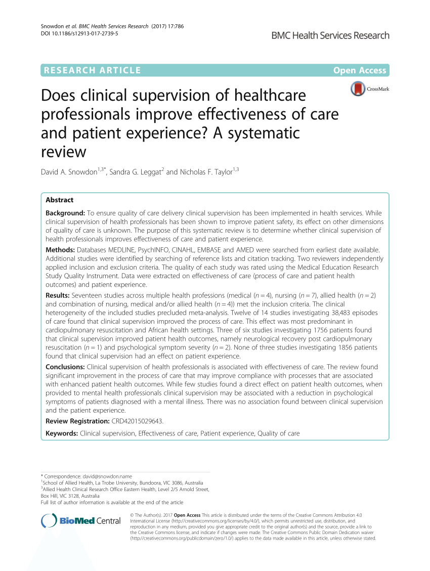 dissertation on clinical supervision