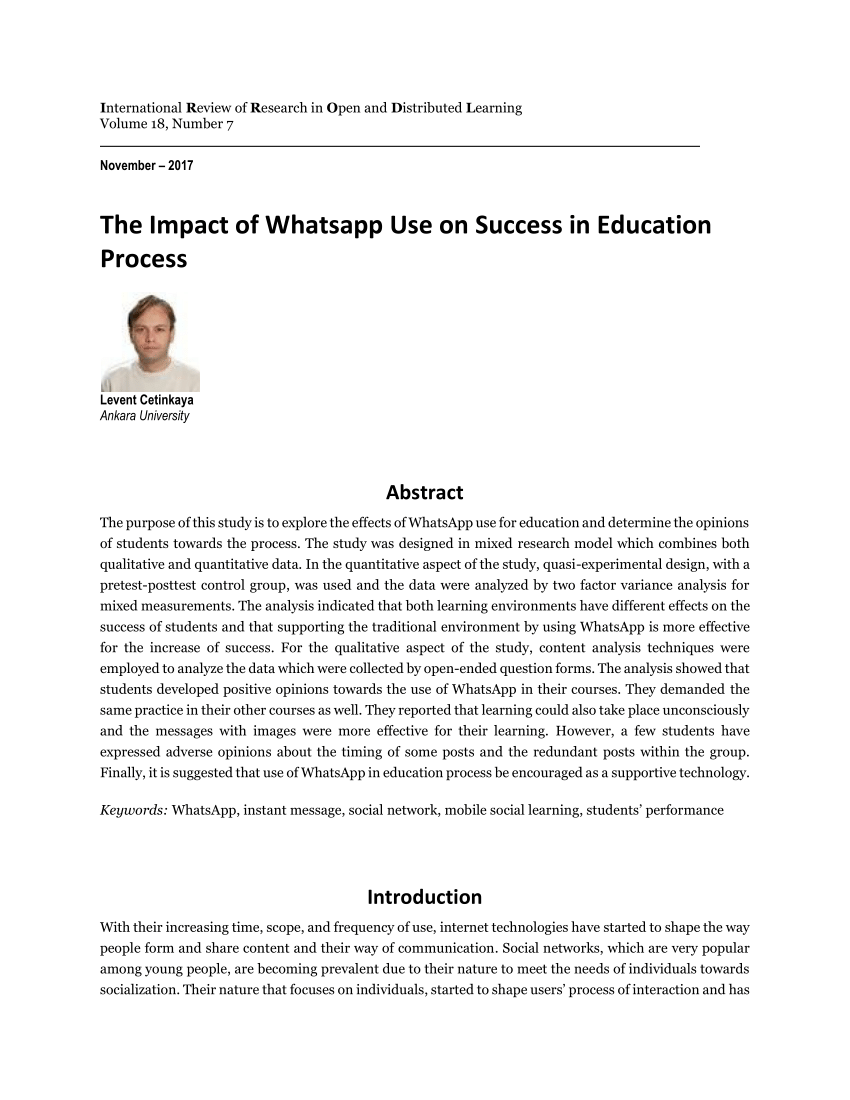 research paper on whatsapp pdf