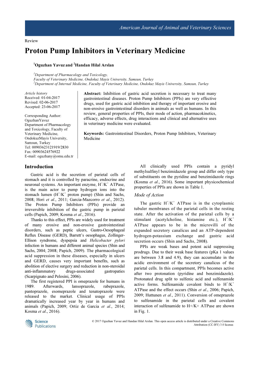 proton pump inhibitor mechanism of action pdf