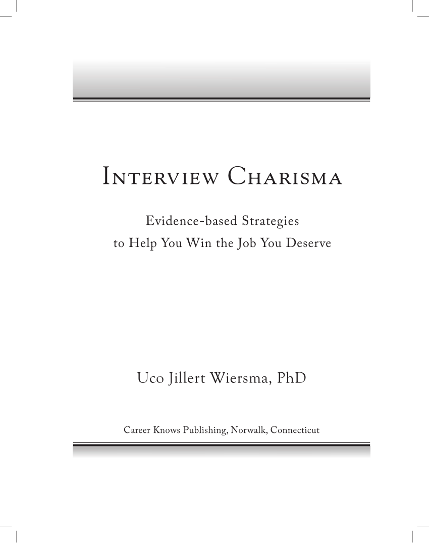 Pdf Interview Charisma Book Chapter One References Index