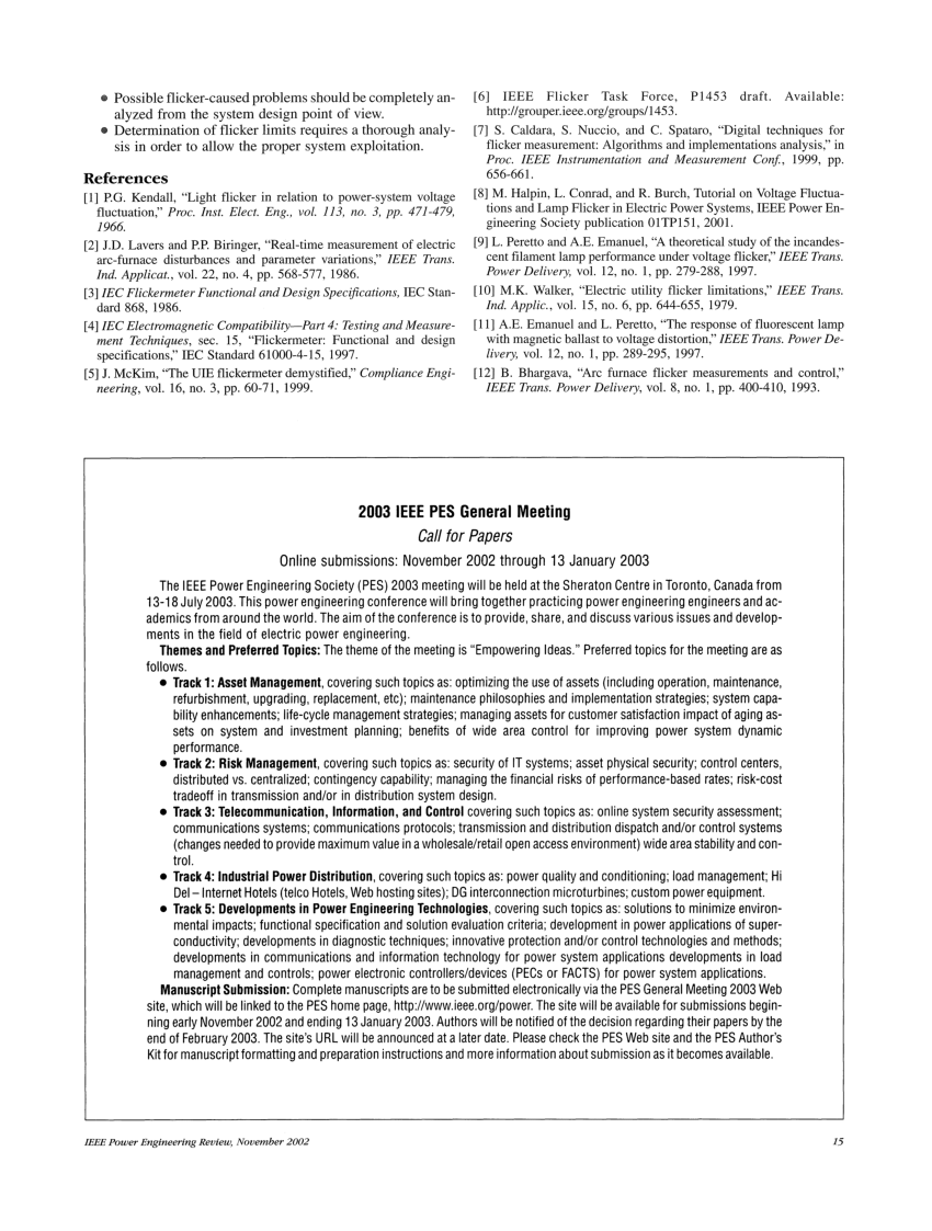 (PDF) 2003 IEEE PES General Meeting Call for Papers