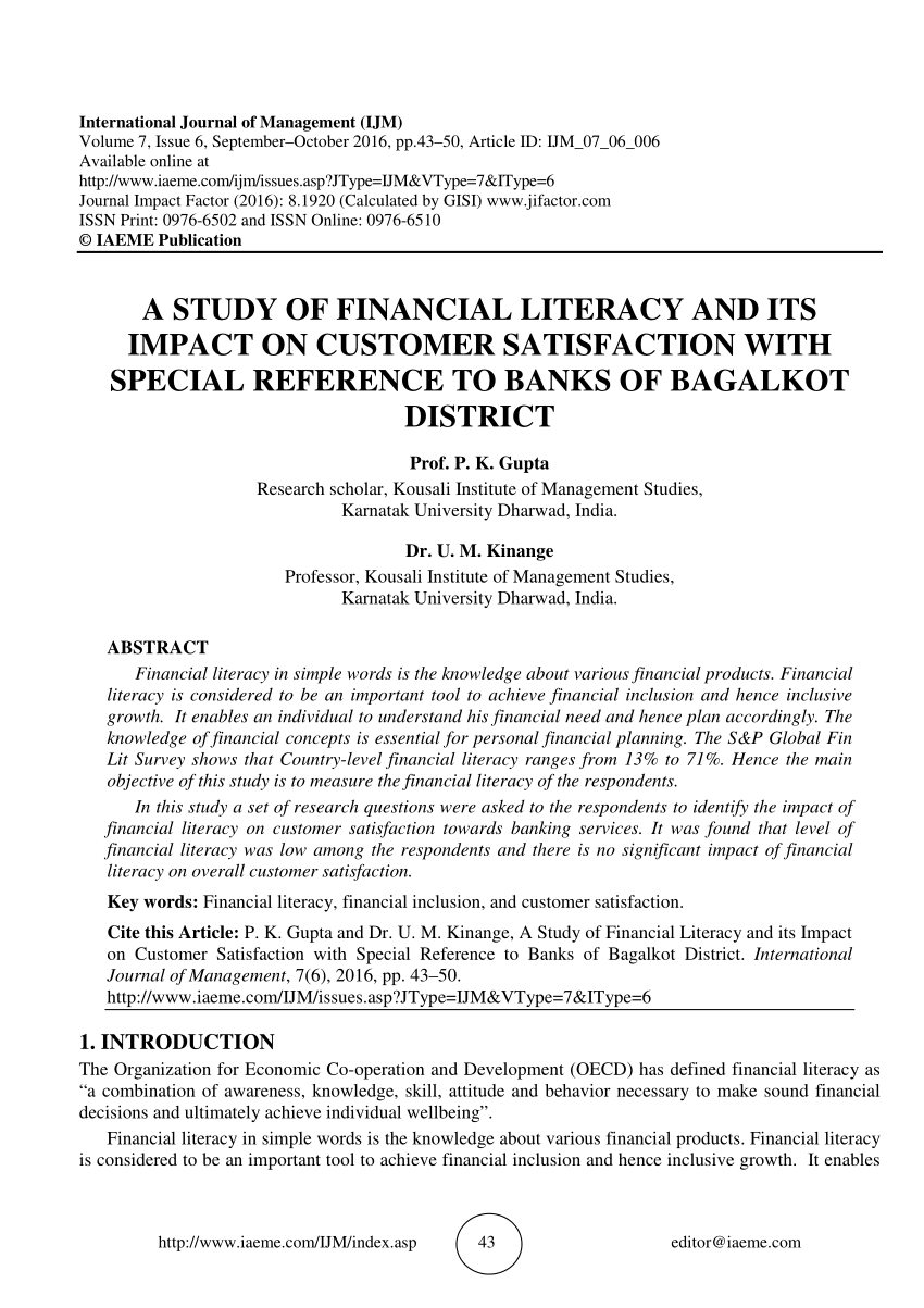 quantitative research paper on financial literacy pdf