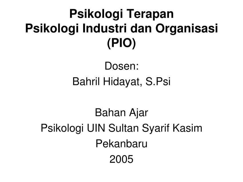  PDF  Psikologi  Terapan Psikologi  Industri dan Organisasi  