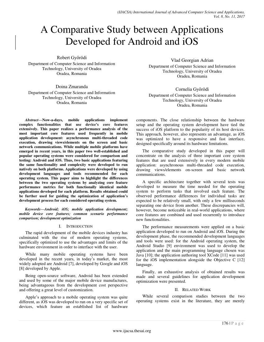 research paper on android vs ios