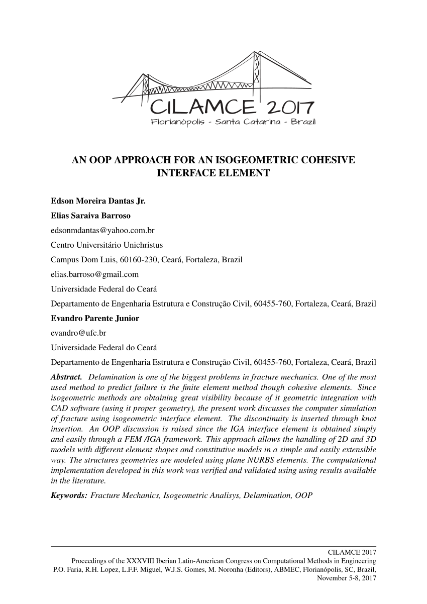 Pdf An Oop Approach For An Isogeometric Cohesive Interface Element