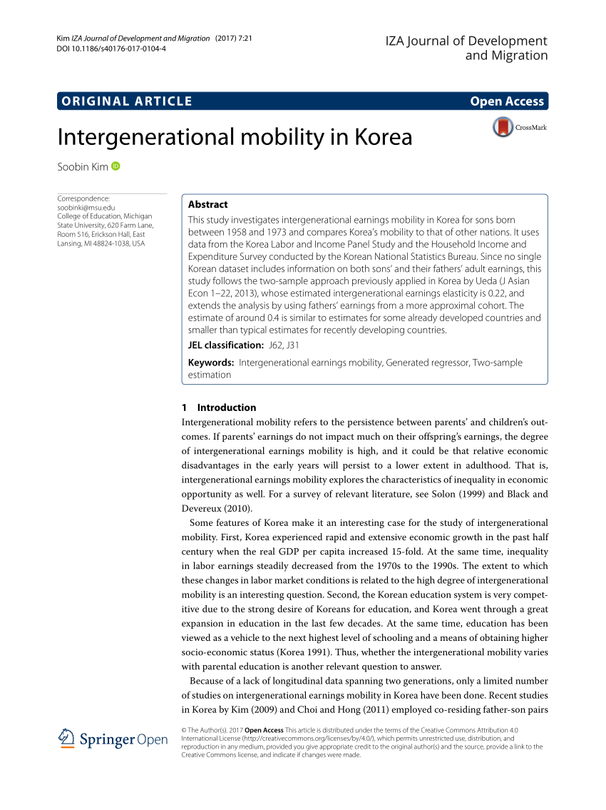 intergenerational mobility