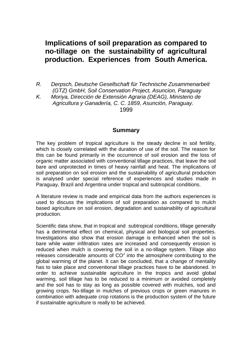 Forest management and conservation agriculture experiences of smallholder farmers in the eastern region of paraguay