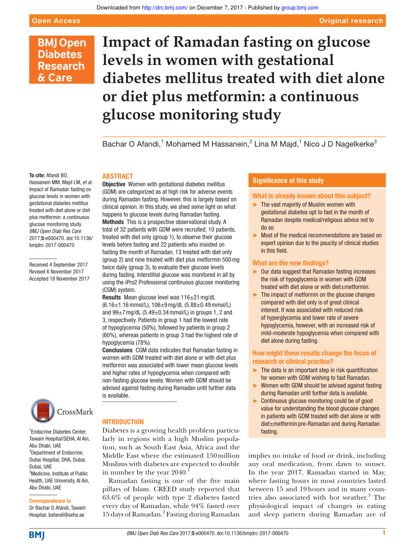 Gestational Diabetes And Fasting In Ramadan - DiabetesWalls