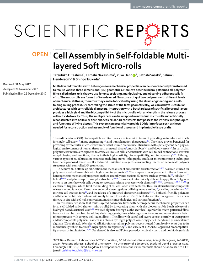 PDF) Cell Assembly in Self-foldable Multi-layered Soft Micro-rolls