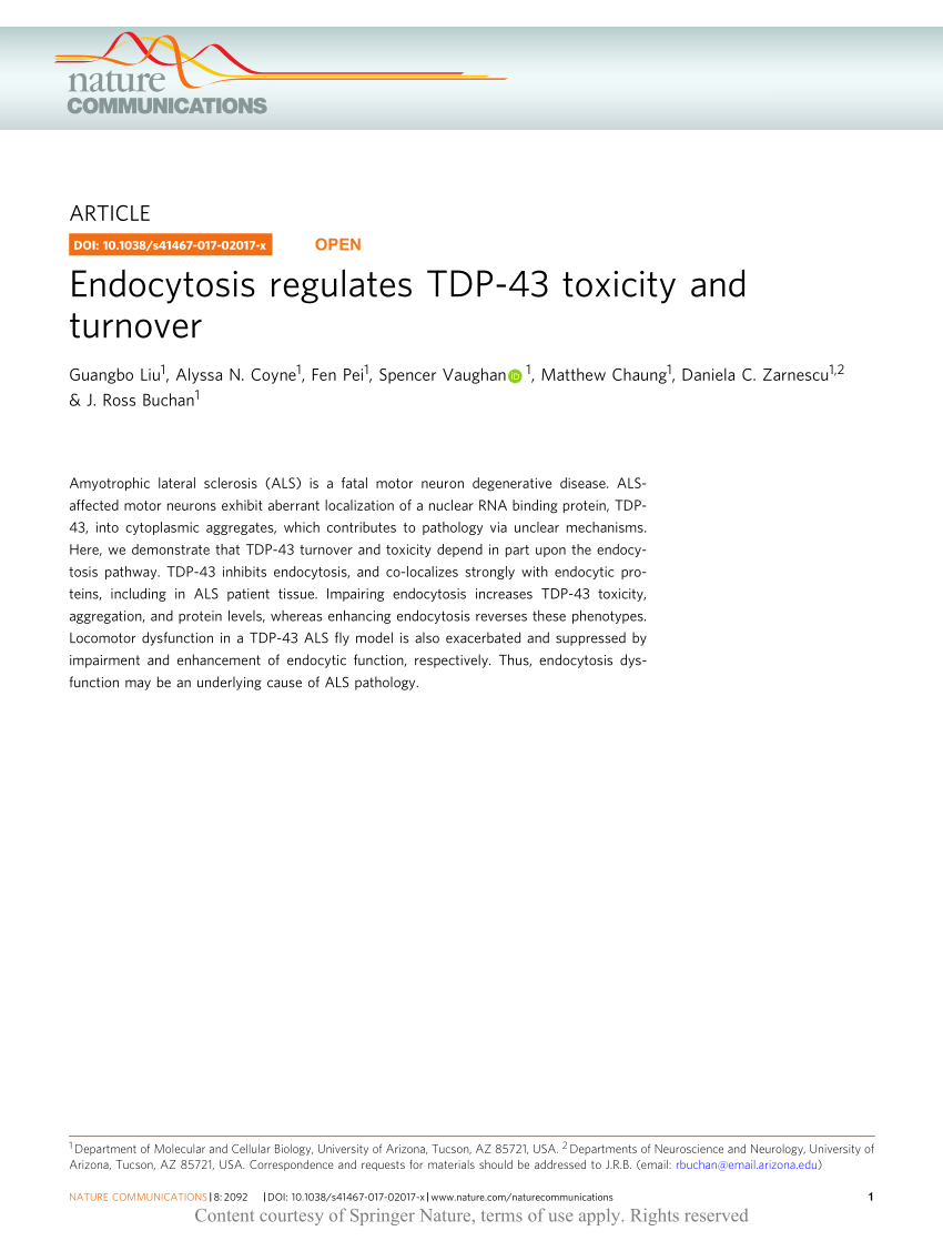 PDF) Endocytosis regulates TDP-43 toxicity and turnover