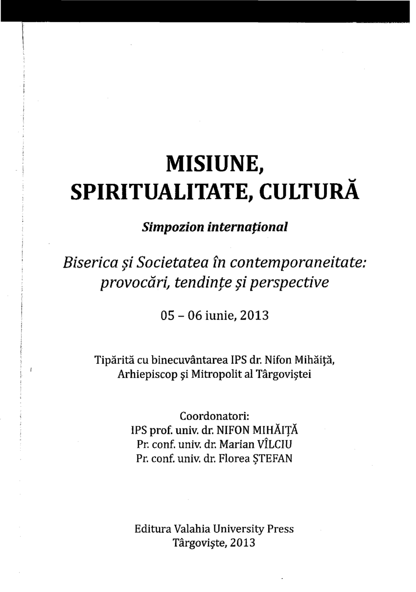 Pdf Vocaţia şi Calităţile Spirituale Ale Preotului Cerinţe Pastoral