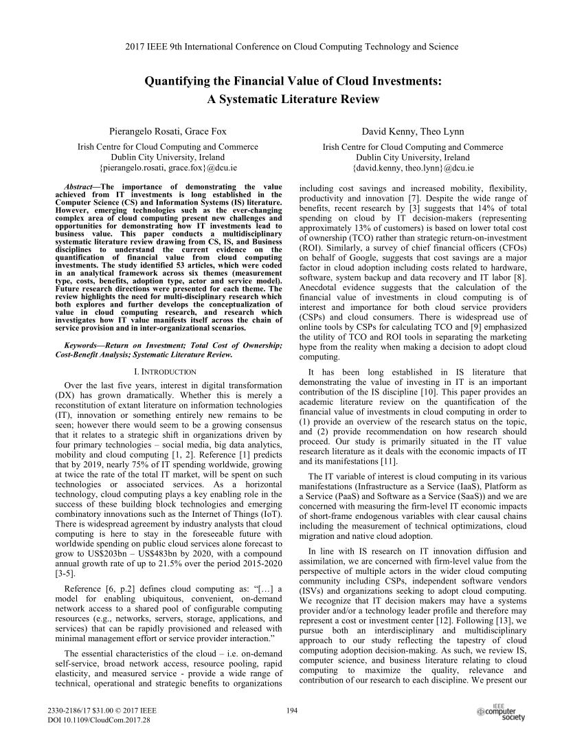 literature review on investment analysis