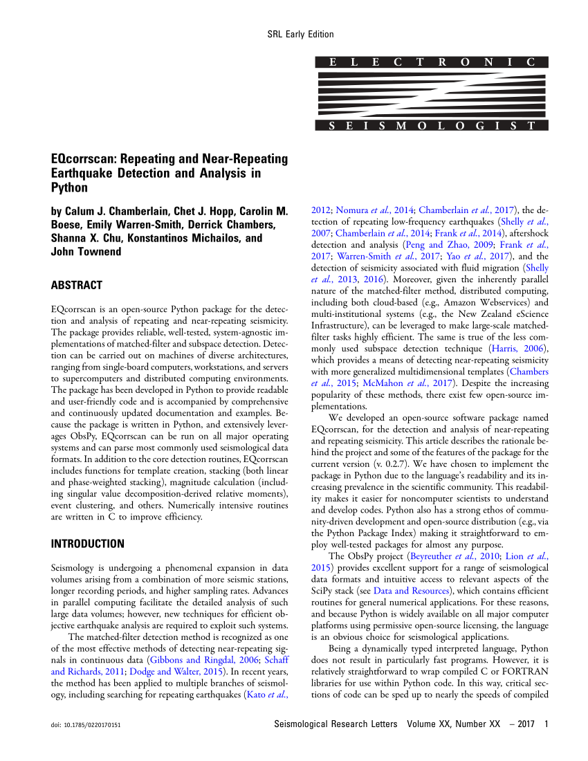 research paper earthquake detection