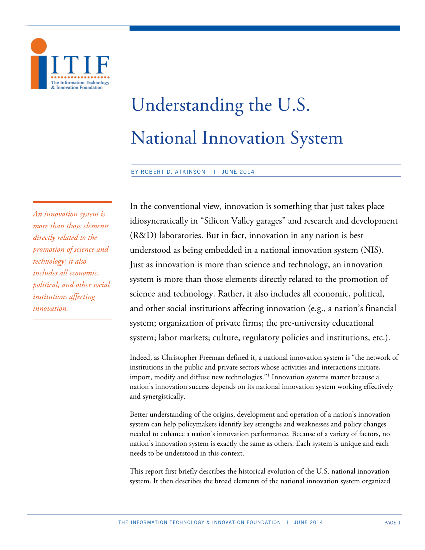 national system of innovation case study