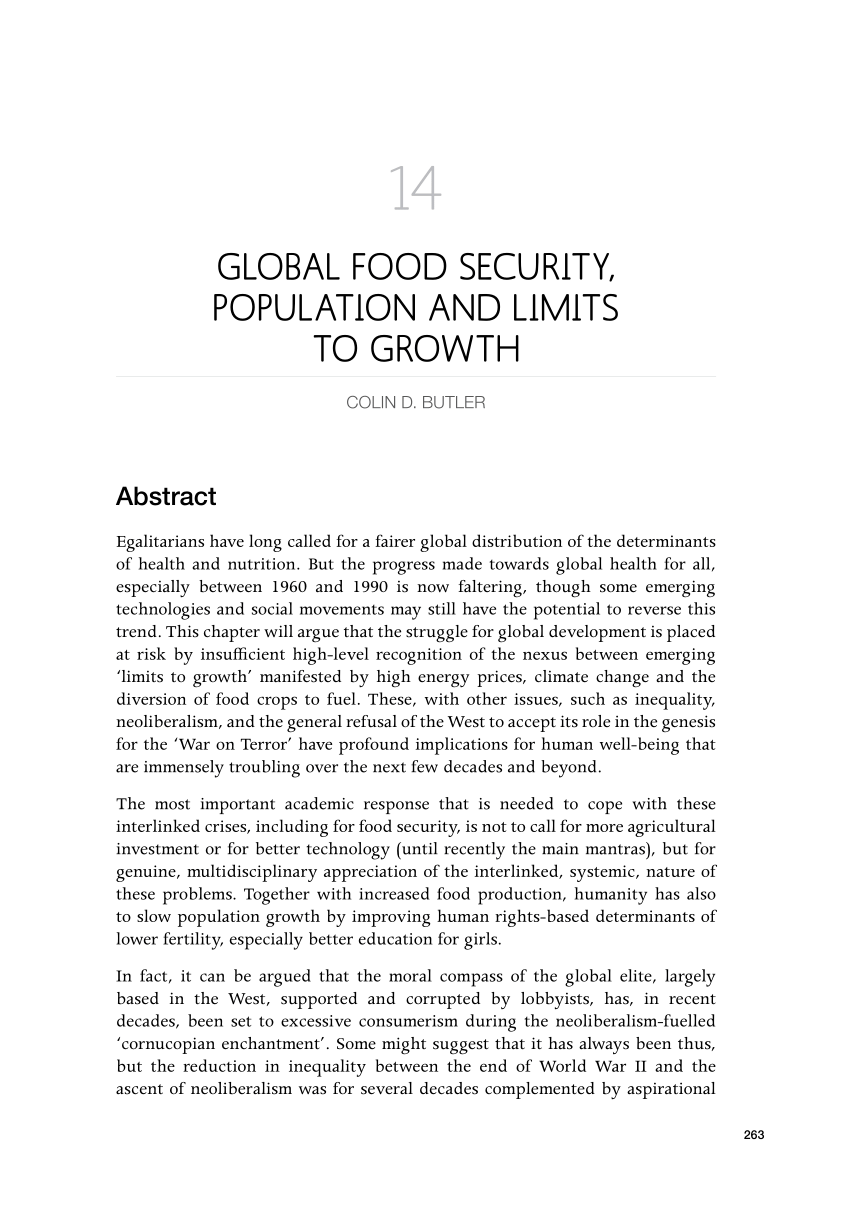 population growth and food security essay