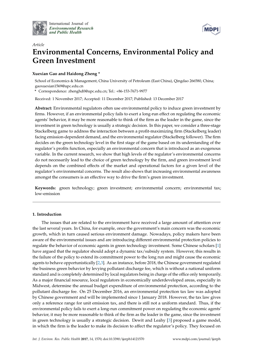 environmental concerns thesis