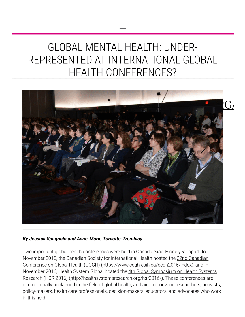 (PDF) Global Mental Health Underrepresented at International Global