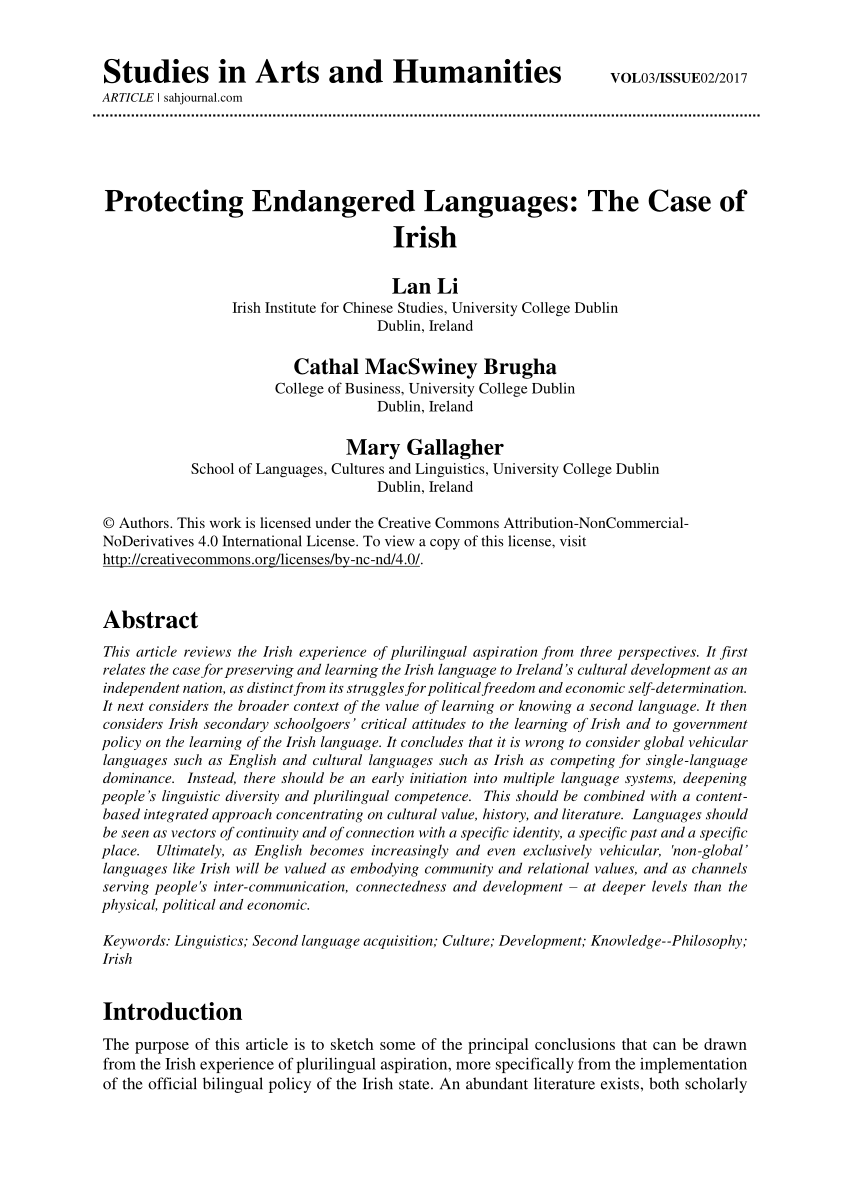 endangered languages essay
