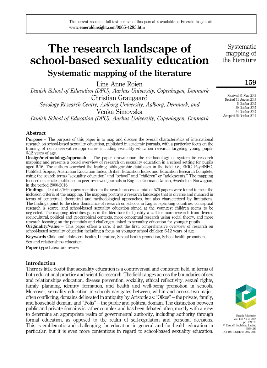 research paper on sexuality education