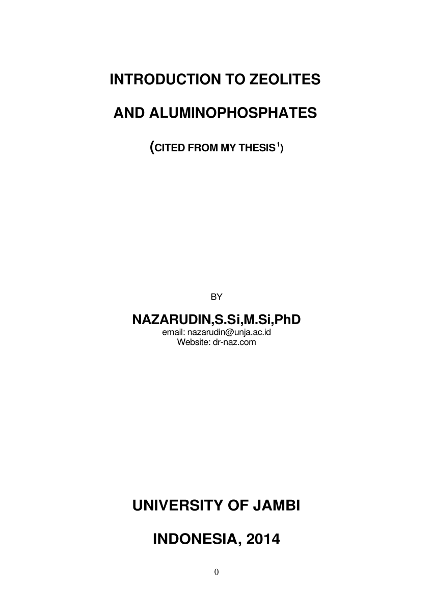 phd thesis zeolites