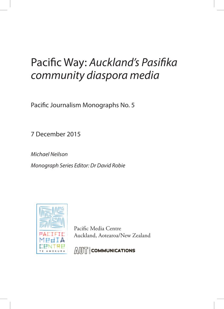 PDF) Pacific Journalism Monographs No 5 Pacific Way Aucklands Pasifika community diaspora media