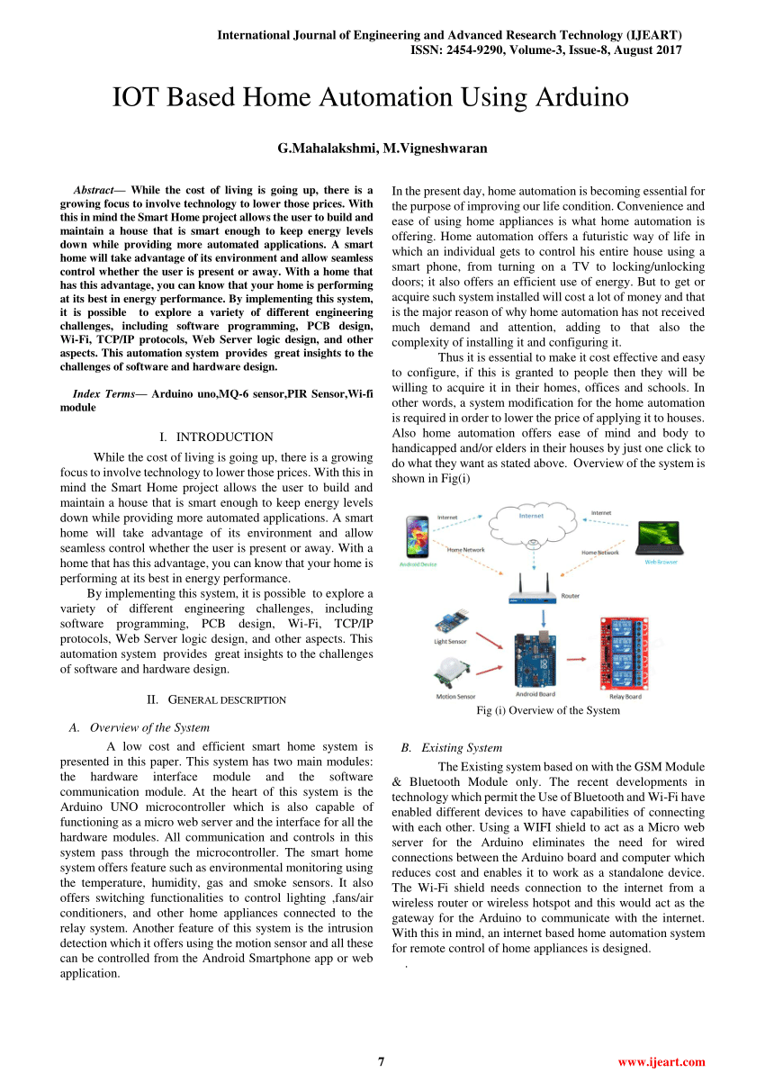 research papers on iot home automation