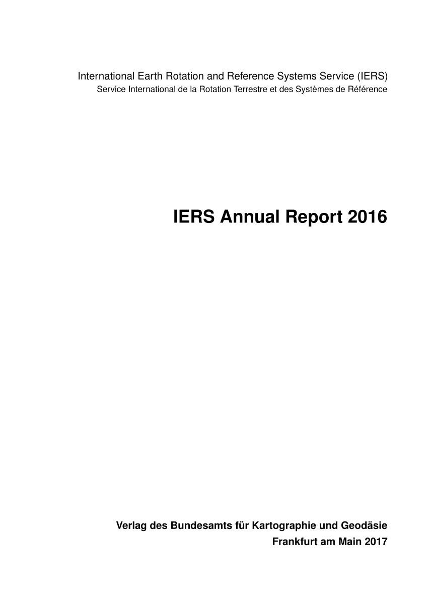 IERS Annual 2016