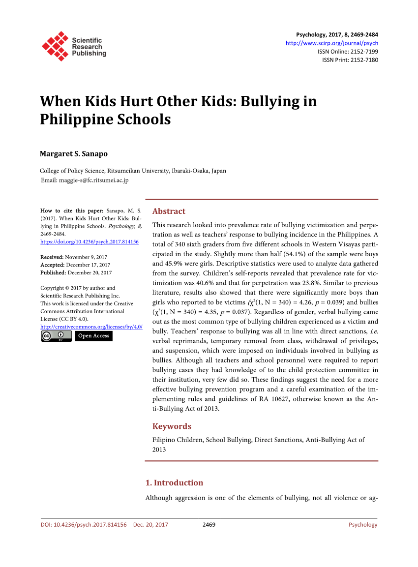 short article about bullying in school