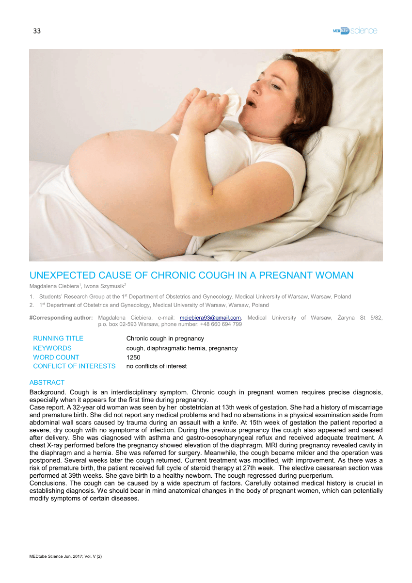 Pdf Unexpected Cause Of Chronic Cough In A Pregnant Woman