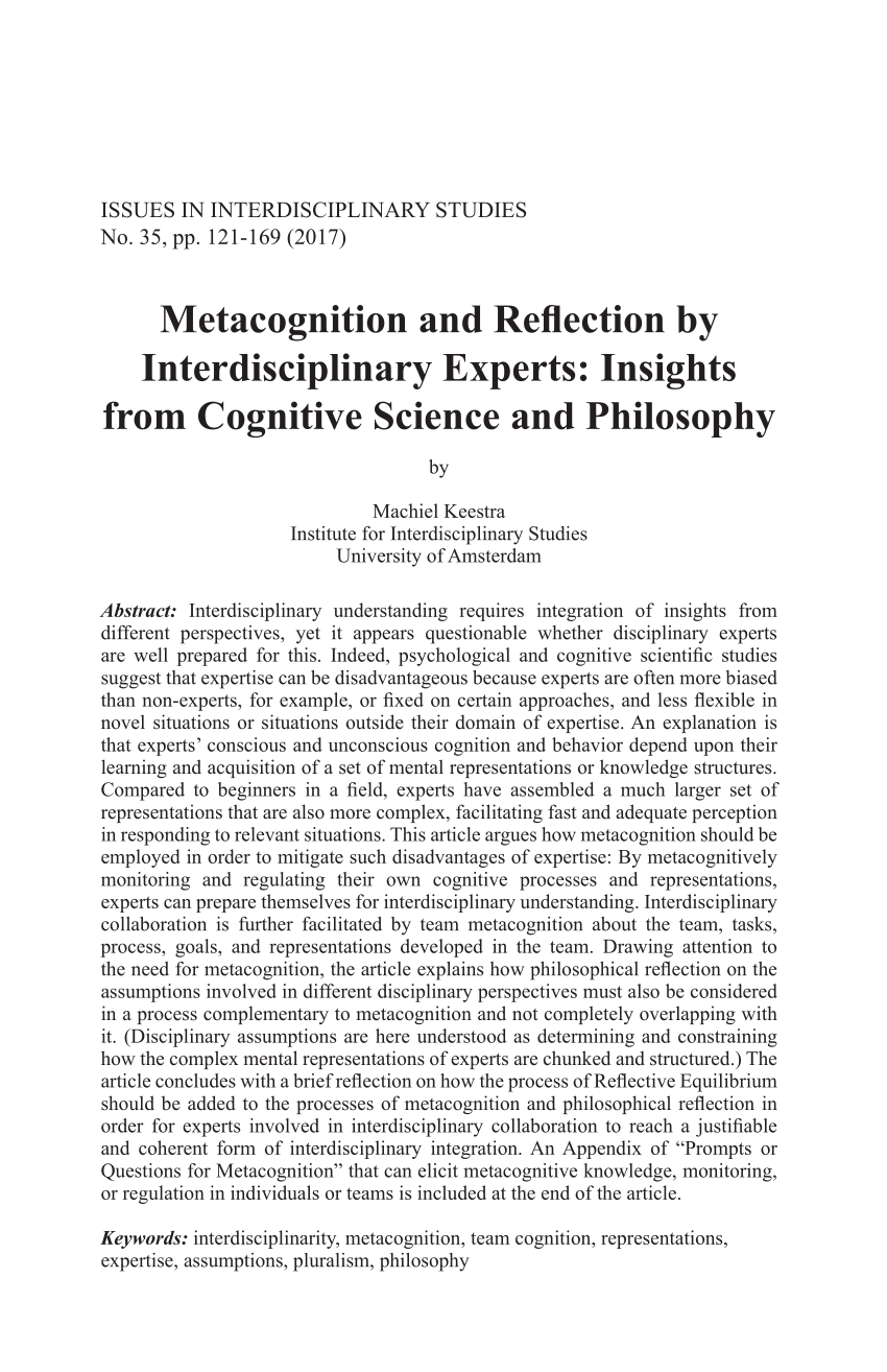 research paper about metacognition pdf