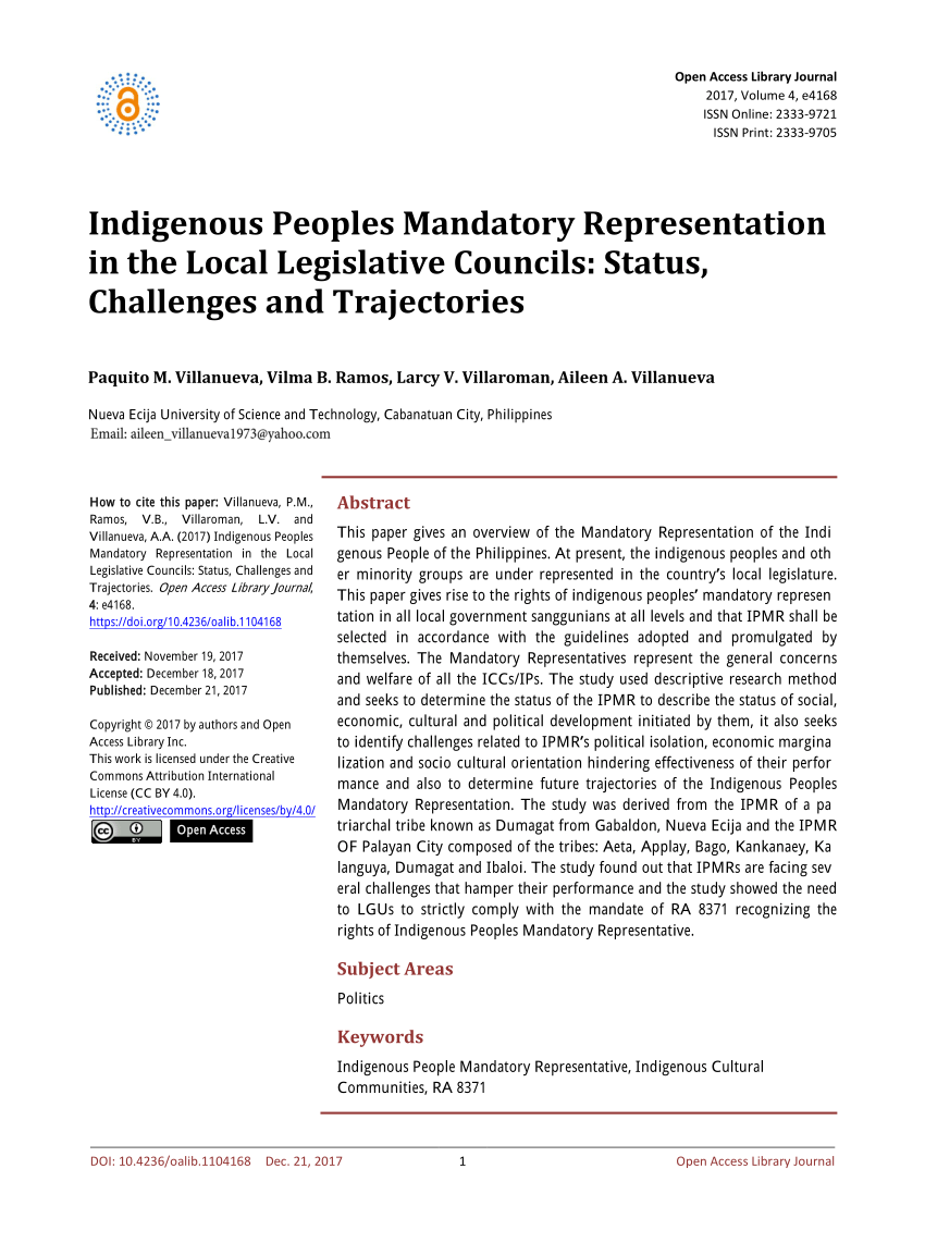 observation report about indigenous peoples