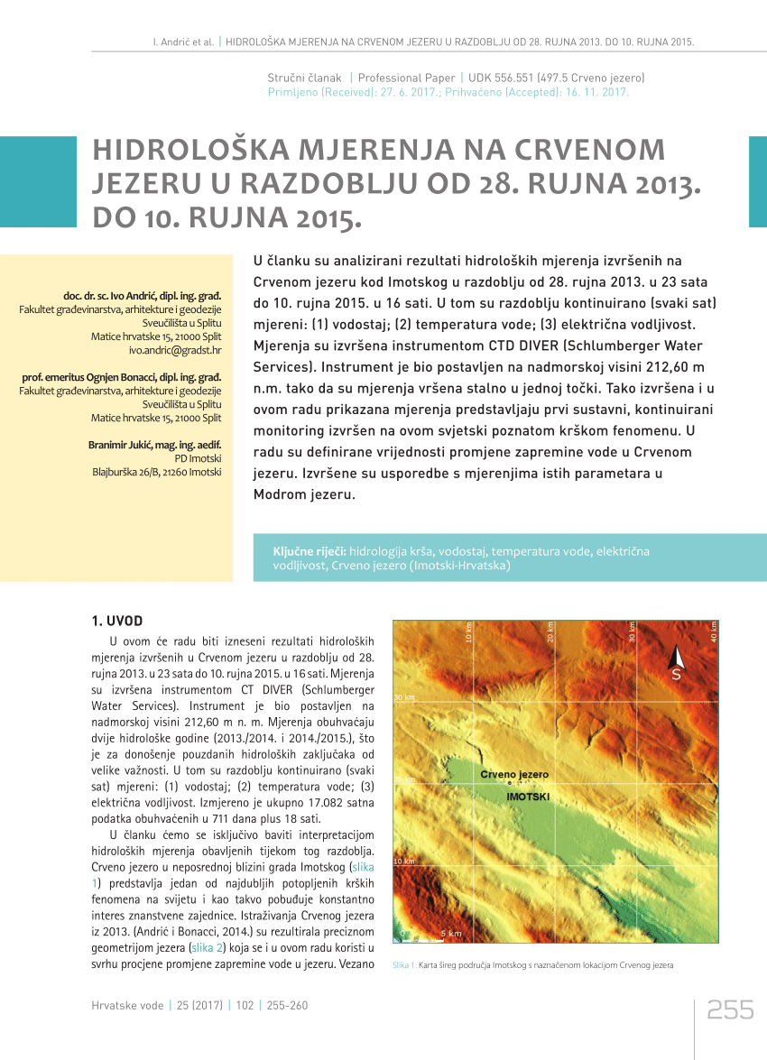 hidrološka karta hrvatske PDF) Morphological study of red lake in hidrološka karta hrvatske