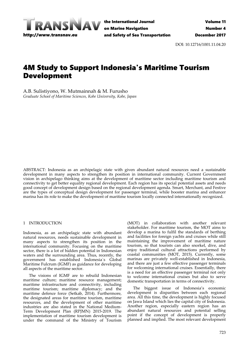 (PDF) 4M Study to Support Indonesia's Maritime Tourism Development