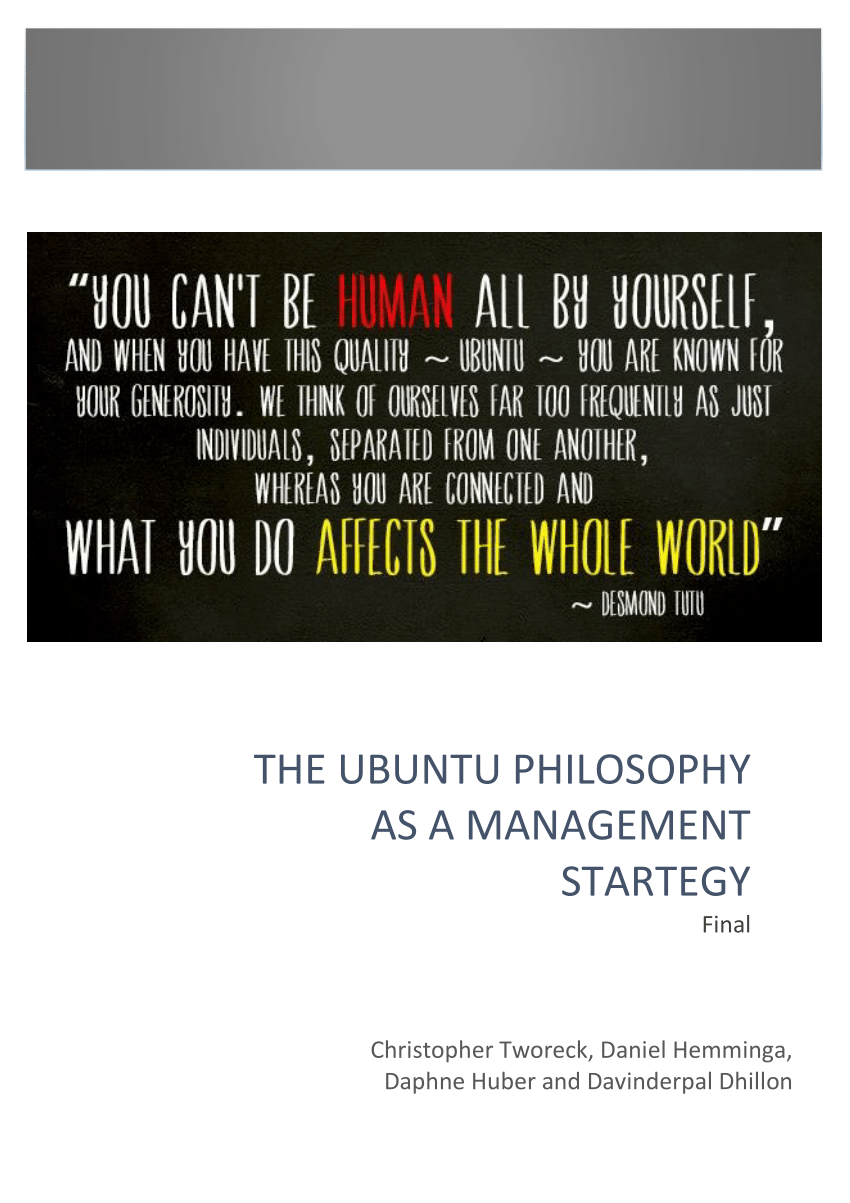 Ubuntu philosophy in business