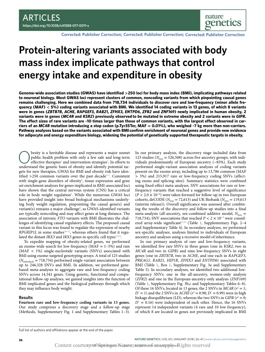 Protein Altering Variants Associated With Body Mass Index