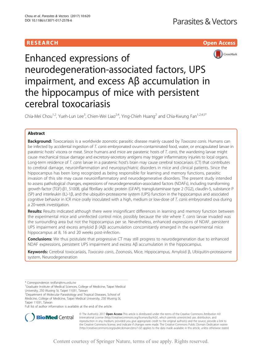 Pdf Enhanced Expressions Of Neurodegeneration Associated Factors