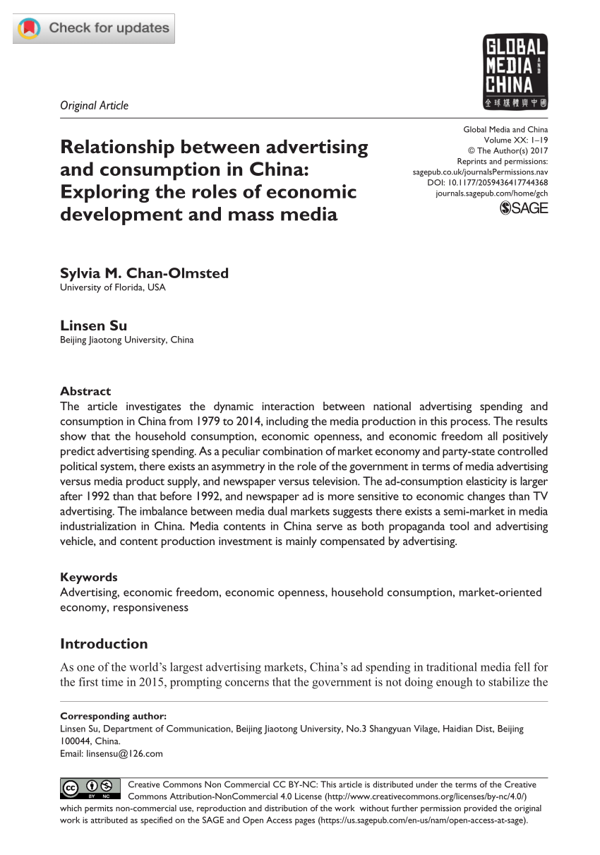 (PDF) Relationship between advertising and consumption in ...