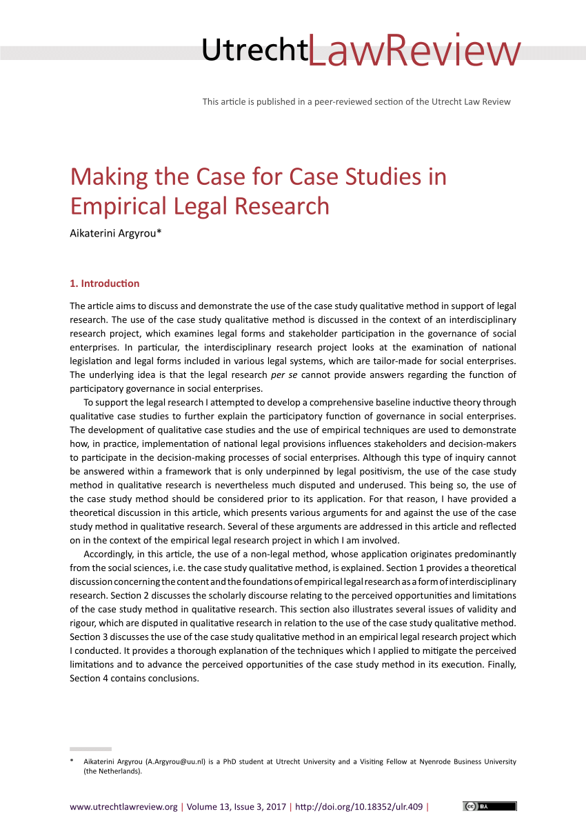 case study in empirical research