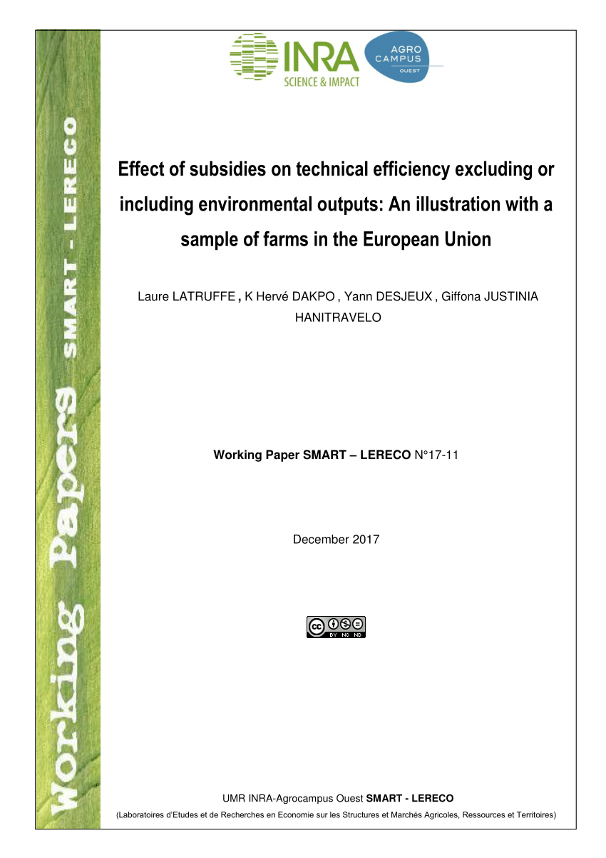 pdf-effect-of-subsidies-on-technical-efficiency-excluding-or