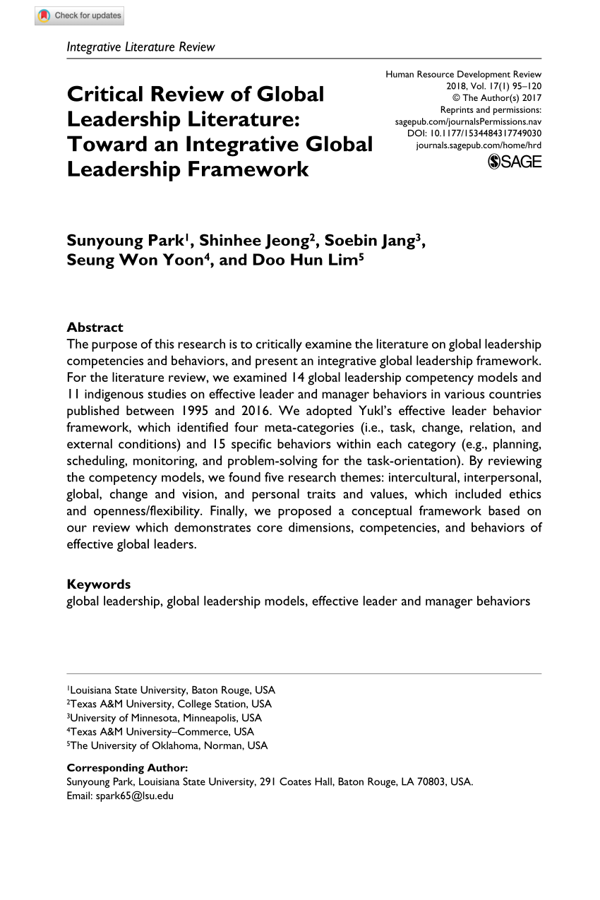 literature review on leadership styles