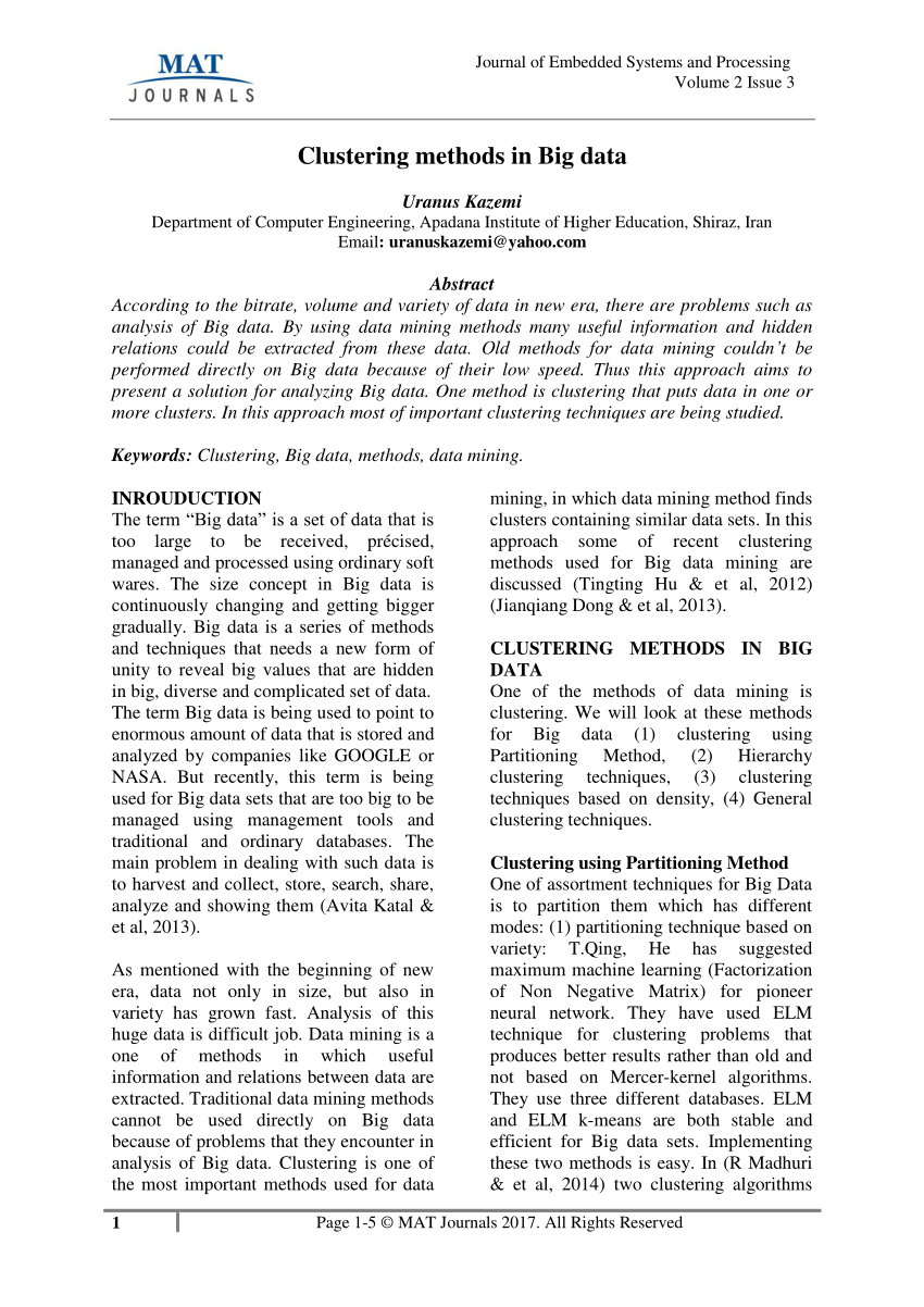 research papers on data clustering