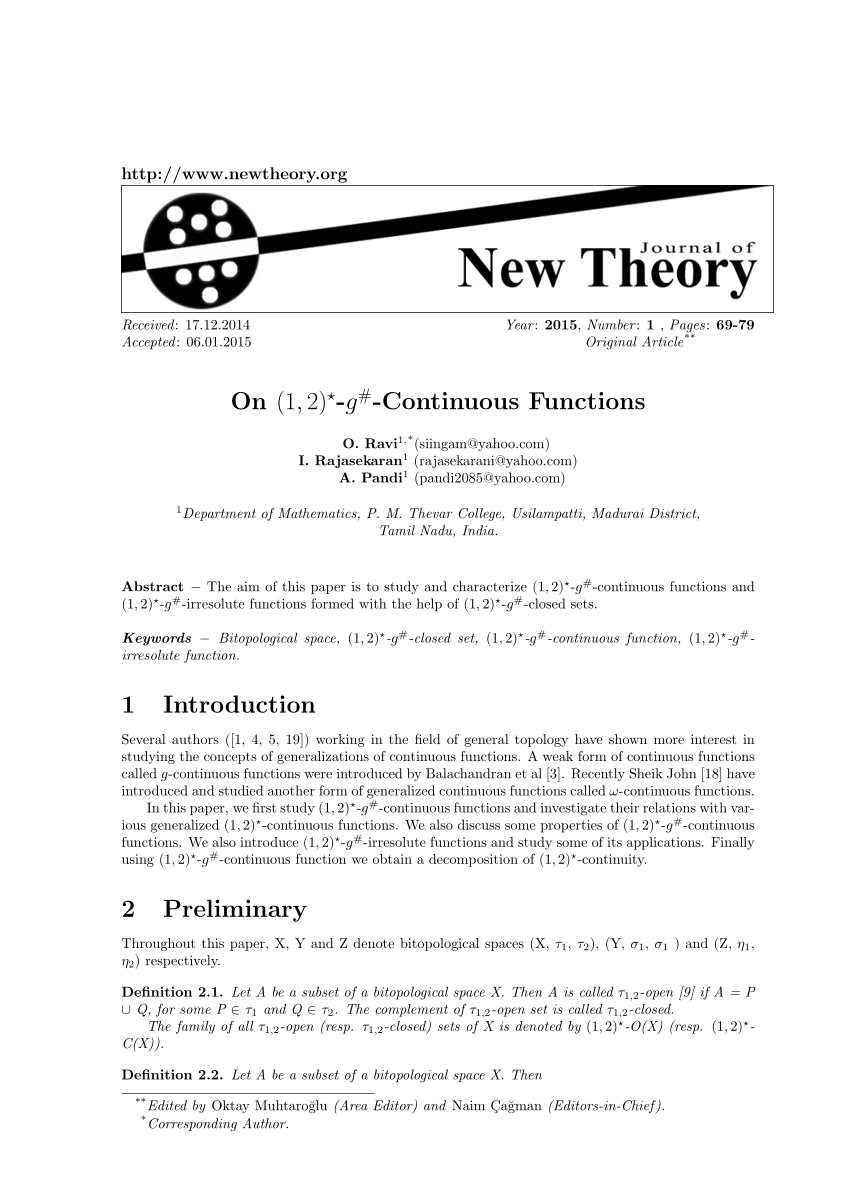 Pdf On 1 2 G Continuous Functions