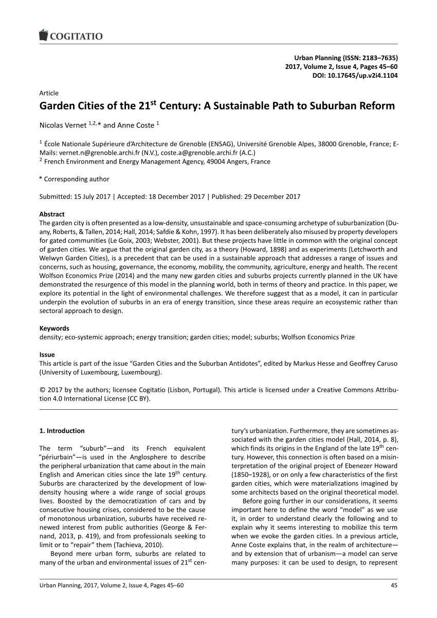 Pdf Garden Cities Of The 21st Century A Sustainable Path To Suburban Reform