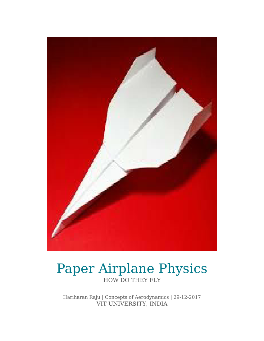 research papers on paper airplanes