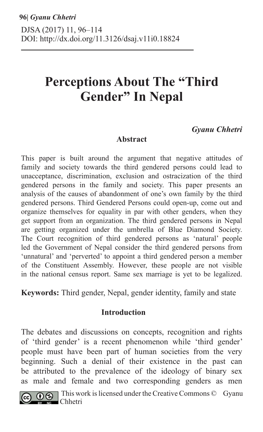 Pdf Perceptions About The “third Gender” In Nepal