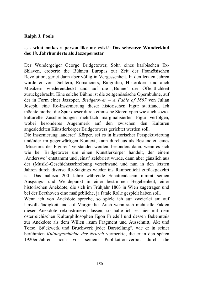 PDF " what makes a person like me exist " Das schwarze Wunderkind des 18 Jahrhunderts als Jazzopernstar