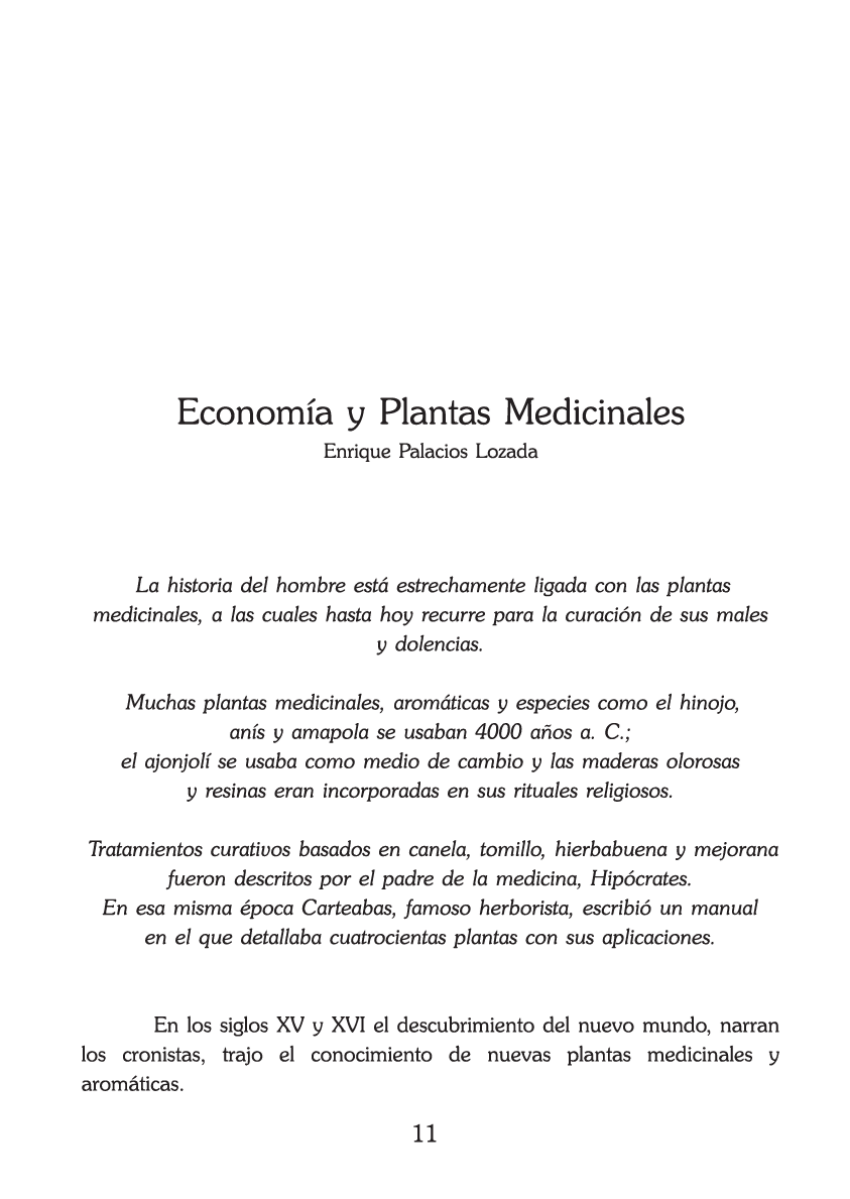 Pdf Economia Y Plantas Medicinales