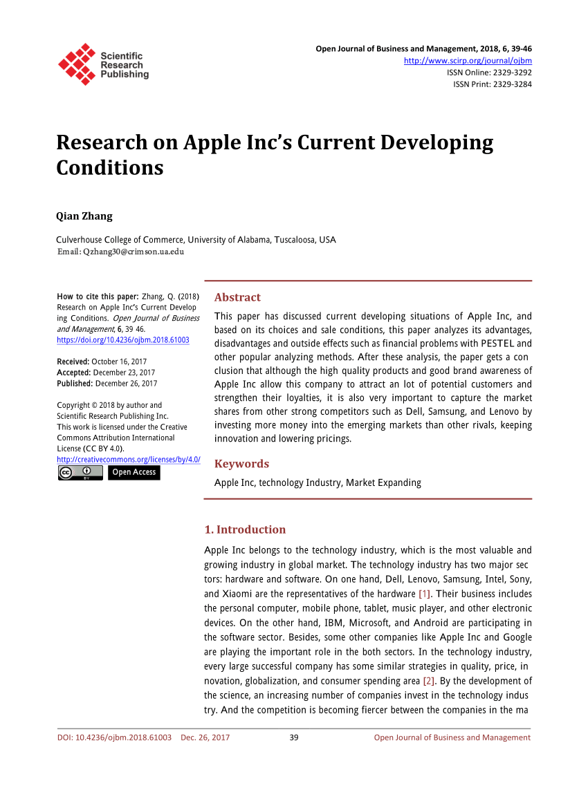 research paper apple company